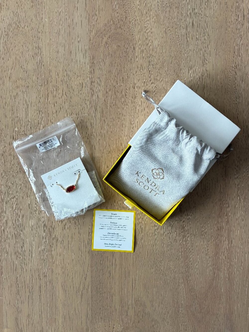 NWT Kendra Scott Gold Choker Ruby Necklace 16"